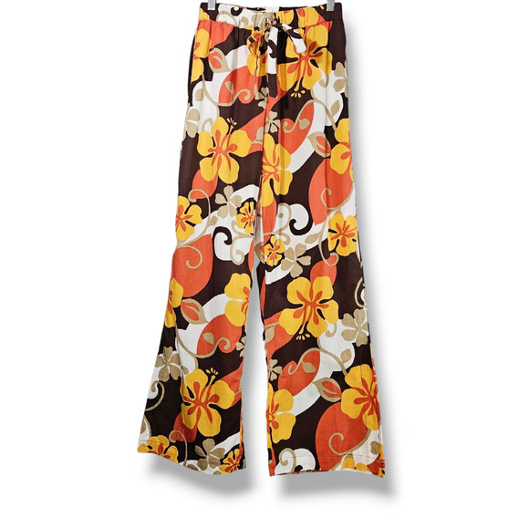 NWT Faithfull the Brand Celvia Ulani Floral Print Cotton Pant Sz. 2 Brown White - Picture 3 of 15